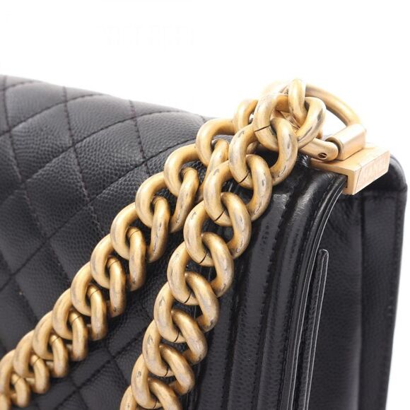 Chanel Boy Black Leather Shoulder Bag (Pre-Owned) - Picture 7 of 9